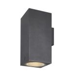 SLV Enola Up/Down Luz De Pared Aluminium Gris Cuadrado 55W 6000lm - 930-940 CCT | Al Aire Libre - IP65 - Mejor Reproducción De Color