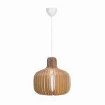 Nordlux Hazo 43 Colgante De Luz Madera Marrón | Apta para 1x E27