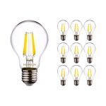 Multipack 10x Noxion Lucent LED E27 Pera con Filamento Clara 8.5W 1055lm - 827 Luz muy Cálida | Regulable - Reemplazo 75W