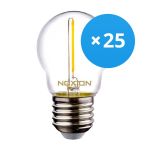 Multipack 25x Noxion Lucent LED E27 Esférica con Filamento Clara 1.4W 136LM - 827 Luz muy Cálida | Reemplazo 15W