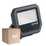 Multipack 4x Ledvance Proyector LED Aluminium Negro 8W 1200lm 100D - 840 Blanco Frio | IP66 - Simétrico