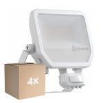 Multipack 4x Ledvance Proyector LED Aluminium Blanco 41W 6000lm 100D - 840 Blanco Frio | IP65 - Sensor De Movimiento Y Luz - Simétrico