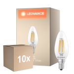 Multipack 10x Ledvance Classic LED E14 Vela Con Filamento Clara 3.4W 470lm - 827 Luz Muy Cálida | Reemplazo 40W