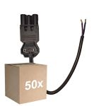 Multipack 50x Noxion GST - Compatible Cable de alimentación Negro - Macho + Extremos abiertos - 0,3m - 2 pole 0,75mm2