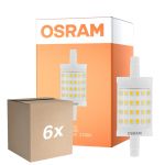 Multipack 6x Osram LED R7s 78mm Clara 9.5W 1055lm - 827 Luz Muy Cálida | Regulable - Reemplazo 75W