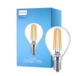 Philips Corepro LED Lustre E14 Esférica con Filamento Clara 6.5W 806lm - 827 Luz muy Cálida | Reemplazo 60W