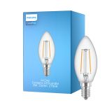 Philips Corepro LED Vela E14 con Filamento Clara 2W 250lm – 827 – Luz muy Cálida | Reemplazo 25W