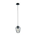 Eglo Colgante De Luz Newtown Acero Negro | IP20 - Apta para 1x E27 
