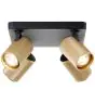 Brilliant Marty Luz de techo Aluminium Arenoso Negro Oro 20W 1400lm - 830 Luz Cálida | Incl. 4x GU10