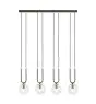 Emibig Colgante De Luz Glam Acero Negro | Apta para 4x E14 - Max 10W