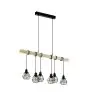 Eglo Colgante De Luz Townshend 5 Acero Madera Negro | IP20 - Apta para 6x E27 