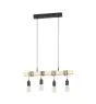 Eglo Colgante De Luz Townshend Acero Madera Negro Marrón | IP20 - Apta para 4x E27 