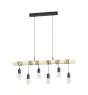 Eglo Colgante De Luz Townshend Acero Madera Negro Marrón | IP20 - Apta para 6x E27 