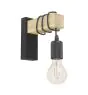 Eglo Luz De Pared Townshend Acero Madera Negro Marrón | IP20 - Apta para 1x E27 