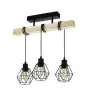 Eglo Luz de techo Townshend 5 Acero Madera Negro | IP20 - Apta para 3x E27 
