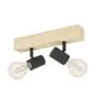Eglo Luz de techo Townshend 3 Madera Acero Negro | IP20 - Apta para 2x E27 