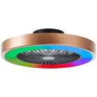 Brilliant Slimline Ventilador De Techo Plástico Metal Negro Oro 36W 4700lm - 830-865 CCT+RGB | 490mm - Mando A Distancia Regulable