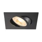 SLV New Tria 68 Foco Aluminium Negro Cuadrado | Recorte 68mm - Apta para 1x GU10 