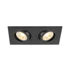 SLV New Tria 155 Foco Aluminium Negro Cuadrado | Apta para 2x GU10 