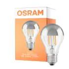Osram Classic LED E27 Pera Con Filamento Mirror Plata 4W 400lm - 827 Luz Muy Cálida | Reemplazo 35W