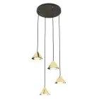 Emibig Colgante De Luz Elit Acero Oro | Apta para 4x GX53 - Max 10W