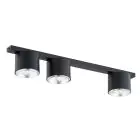 Emibig Luz de techo Nano Acero Negro | Apta para 3x GU10 (AR111) - Max 12W