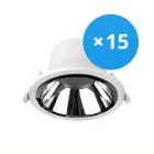 Multipack 15x Noxion Downlight LED Apollo 20W 2300lm 60D - 830 Luz Cálida | 220mm - Recorte 200mm - Alu Reflector - UGR 