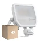 Multipack 4x Ledvance Proyector LED Aluminium Blanco 41W 6000lm 100D - 840 Blanco Frio | IP65 - Sensor De Movimiento Y Luz - Simétrico