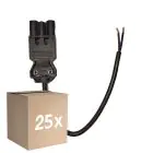 Multipack 25x Noxion GST - Compatible Cable de alimentación Negro - Macho + Extremos abiertos - 0,3m - 2 pole 0,75mm2