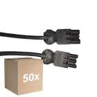 Multipack 50x Noxion GST - Compatible Cable de extensión Negro - Macho + Hembra - 1m - 3 pole 1,5mm2