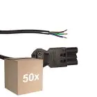Multipack 50x Noxion GST - Compatible Cable de alimentación Negro - Macho + Extremos abiertos - 0,3m - 3 pole 0,75mm2