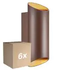 Multipack 6x Nordlux Nico Luz De Pared Aluminium Oxidado Up & Down | IP54 - Apta para 2x GU10