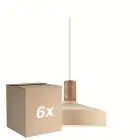 Multipack 6x Nordlux Elvas Marble Colgante De Luz Metal Beige | Apta para 1x E27