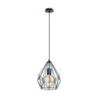 Eglo Colgante De Luz Carlton Acero Negro | IP20 - Apta para 1x E27 